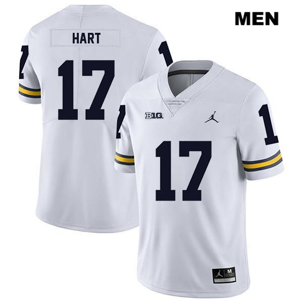 Men's NCAA Michigan Wolverines Will Hart #17 White Jordan Brand Authentic Stitched Legend Football College Jersey PS25S33CO